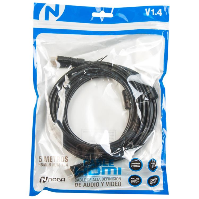 CABLE HDMI 5 METROS V1.4 NEGRO - Imagen 2