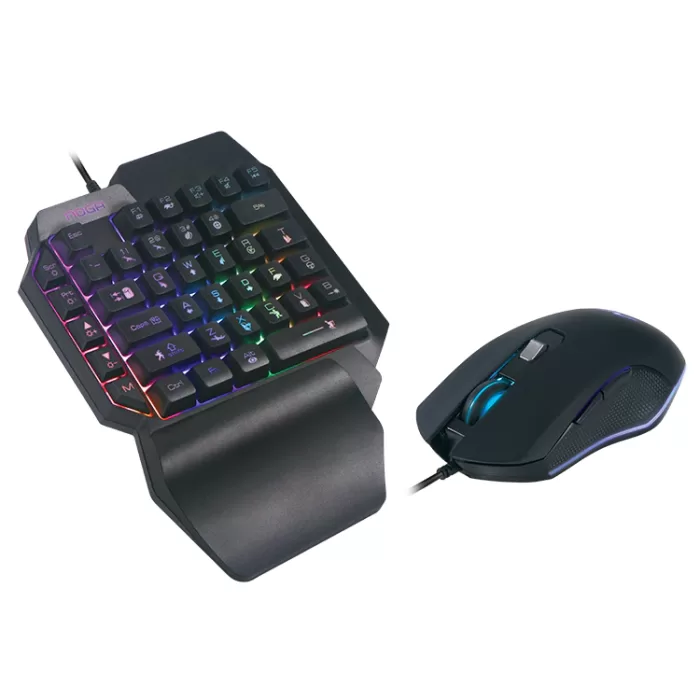TECLADO GAMER ONE HAND + MOUSE RETROILUMINADO RGB